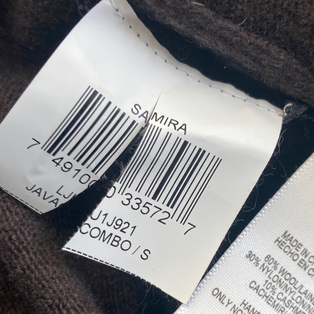 BCBGMaxAzria BCBG Samira Cropped Cowl Neck Striped sweater Brown Black Y2K sz S - Picture 10 of 12